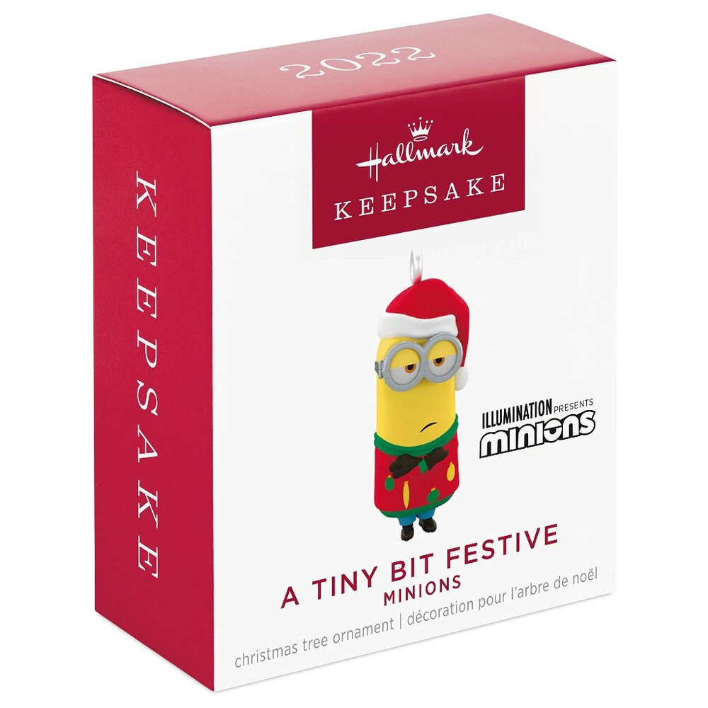 New! Minions Despicable Me Hallmark Keepsake Christmas Ornament 2022 Miniature